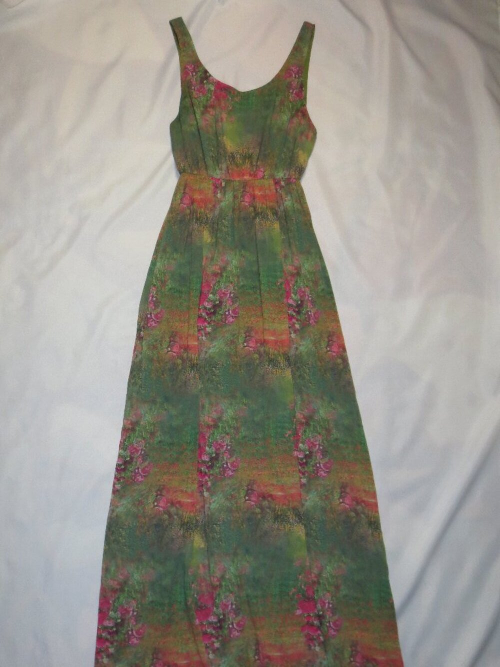 ALICE & OLIVIA womens DRESS green MAXI elegant FLORAL empire waist SIZE 6
